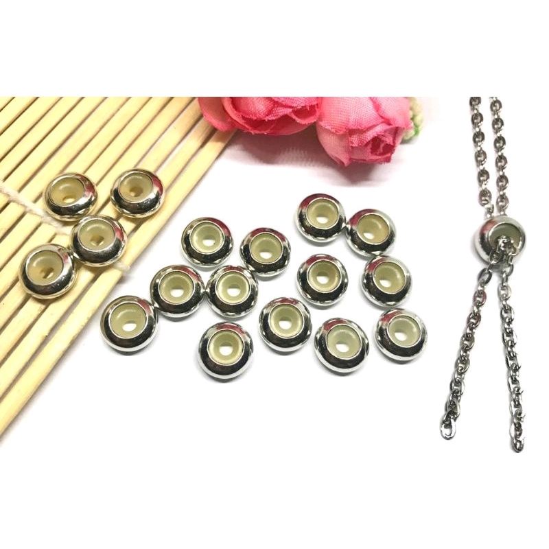 Berkah_Seratus (12 Pcs) Stoper Rantai Perak, Emas, Hitam Untuk Masker