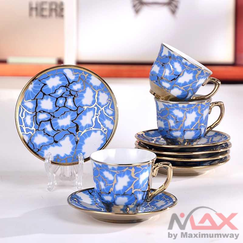 Cangkir Set Keramik Porcelain 6 in 1 gaya eropha kualitas bagus cangkir kopi tamu mewah berkelas cocok untuk hadiah pernikahan cangkir teh set antik retro unik jadul European Style New arrival 1Set Coffee Porcelain Cup Set Luxury Coffee Cup Mug Tea Cup