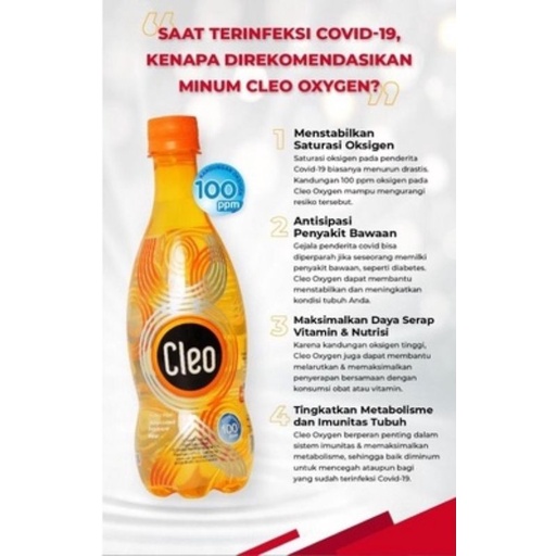 

Air Minum Cleo Oksigen Oxygen Water 100 ppm