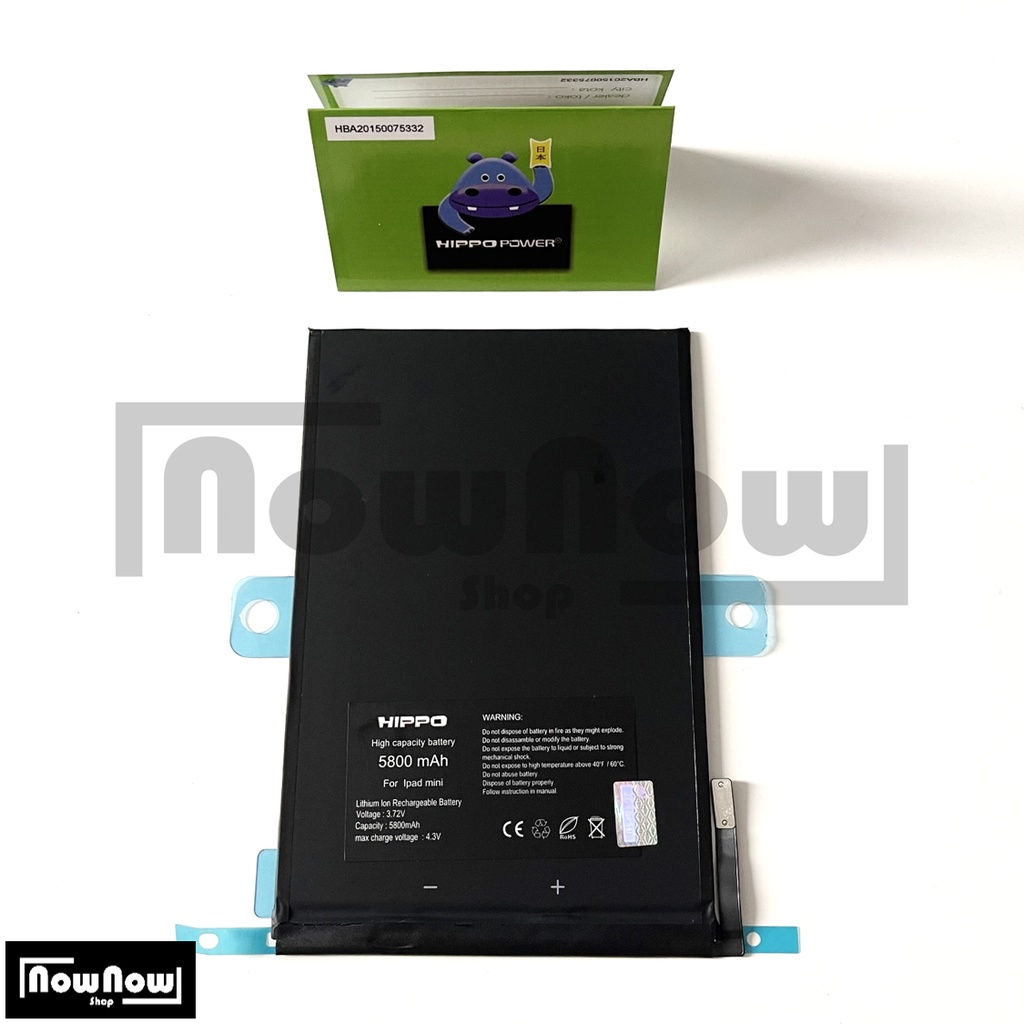 Baterai Hippo iPad Mini 1 5800 mAh Double Power Original Batre Batrai Battery HP Garansi Resmi Hippo