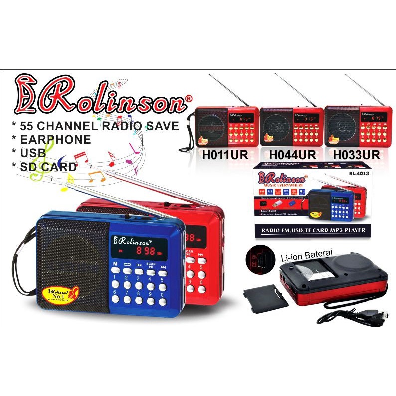 Barangunik-Speaker Radio FM, USB, TF Card MP3 Player Rolinson RL-4013