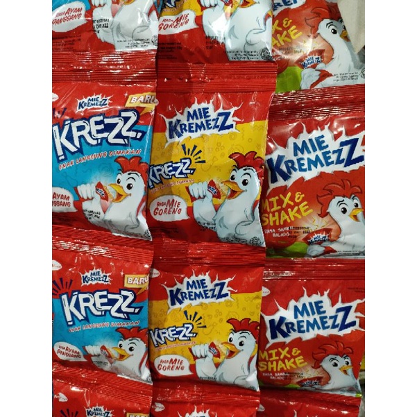 

mie kremezz mix & shake aneka rasa 1 renteng isi 10