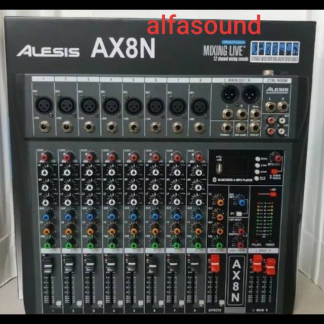 MIXER ALESIS AX8N MIXER AUDIO ALESIS AX8N 8 CHANNEL USB BLUETOOTH ORI