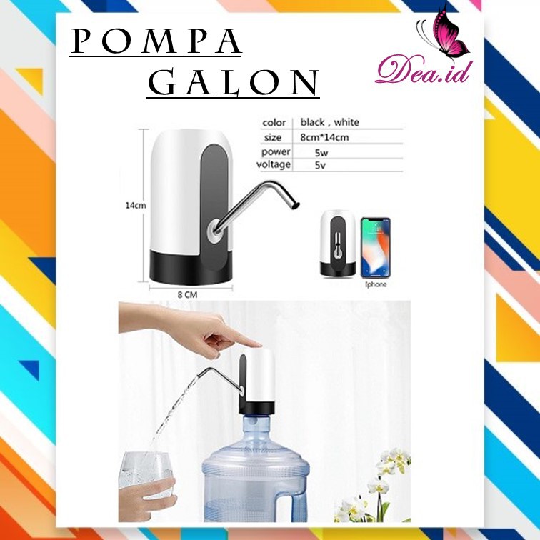 [DEASTORE] DISPENSER/POMPA AIR ELEKTRIK/POMPA GALON/ELECTRIC PUMP WATER CHARGE USB