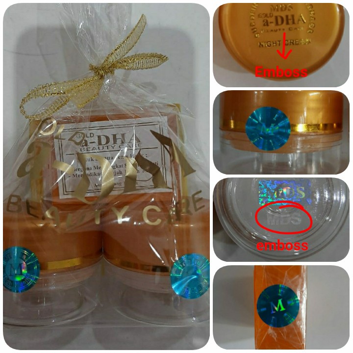 Cream A dha Gold MDS Original Hologram Biru Emboss  A DHA Gold MDS Emboss