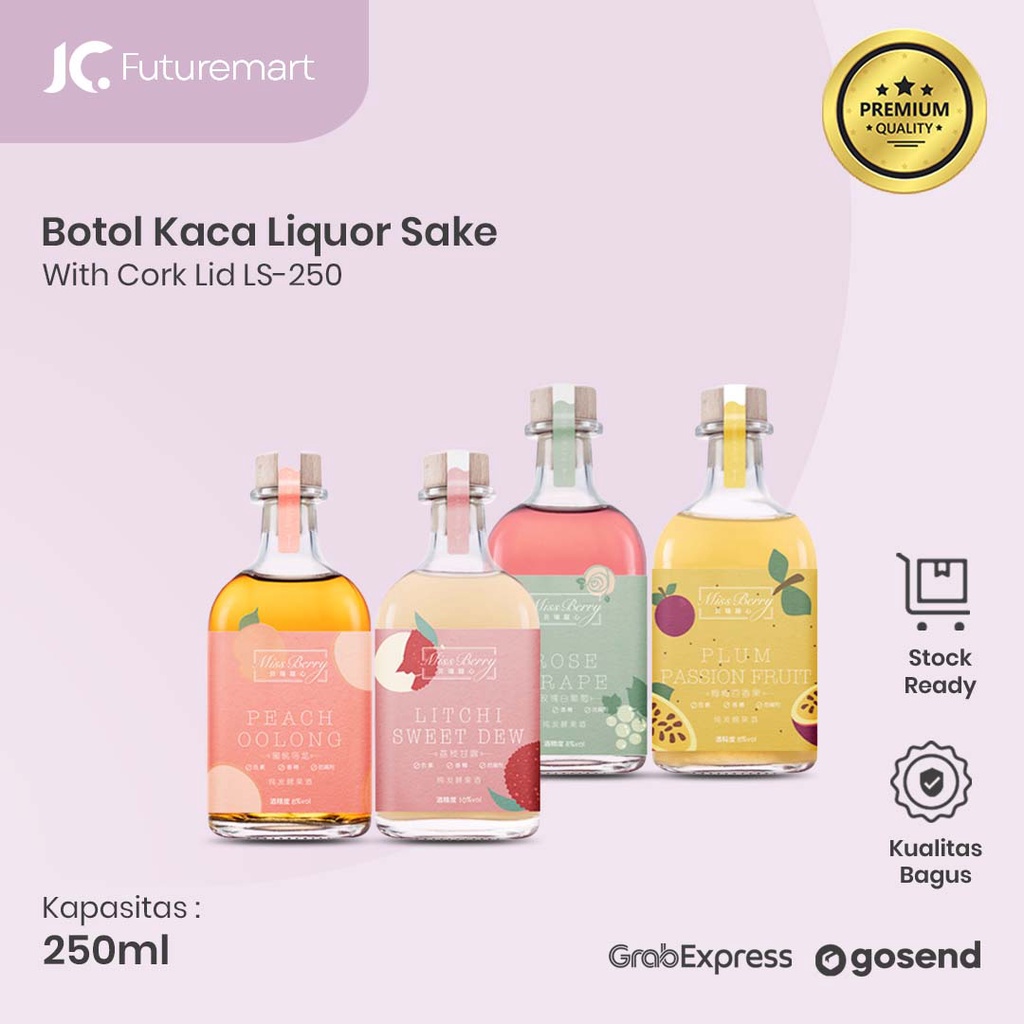 BOTOL KACA LIQUOR SAKE GLASS BOTTLE TUTUP CORK