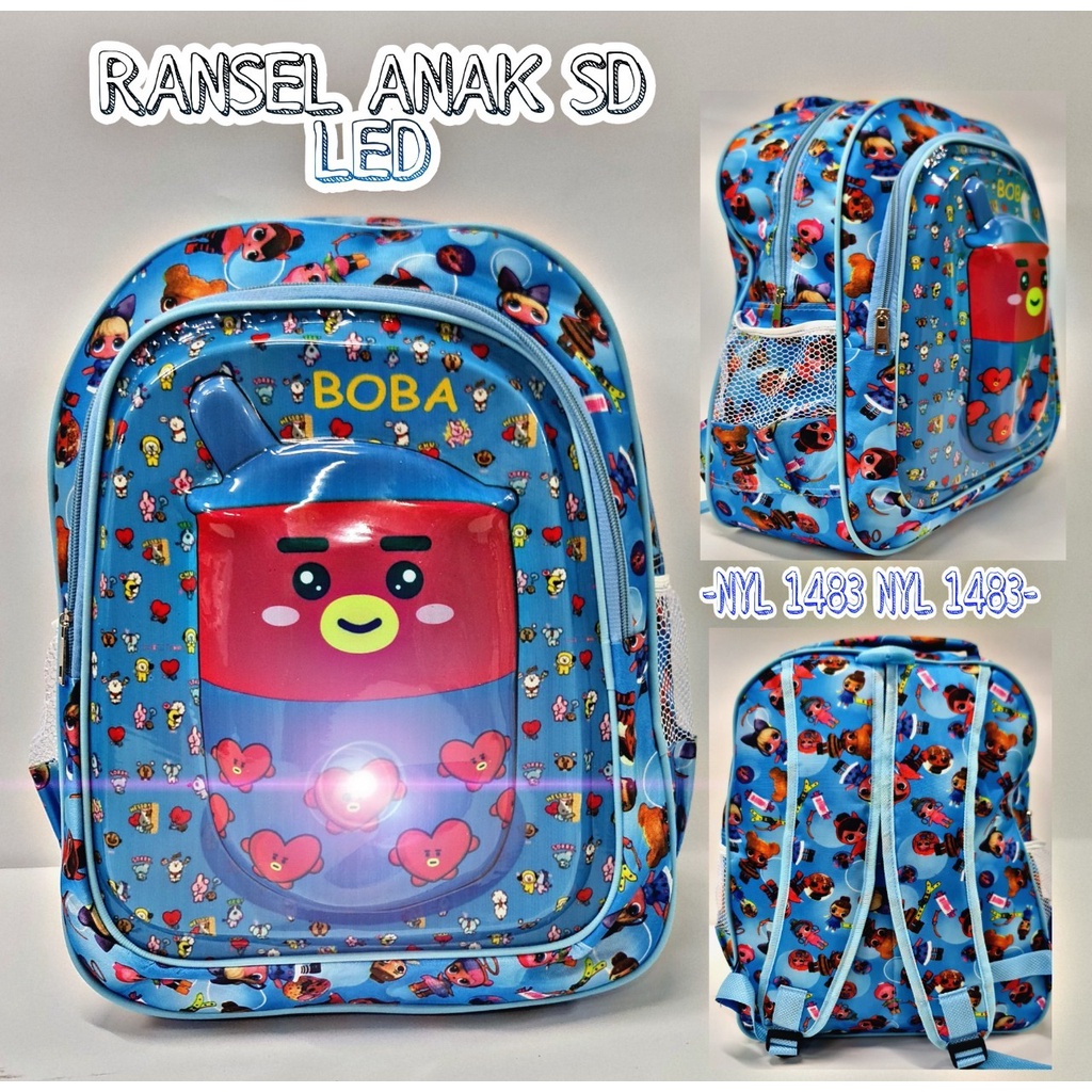 &quot;aurabagss&quot; - Tas Anak Tas Ransel Anak Motif Printing LOL LED &amp; BOBA Backpack Anak Perempuan Sekolah PAUD / TK / SD Baru 2023