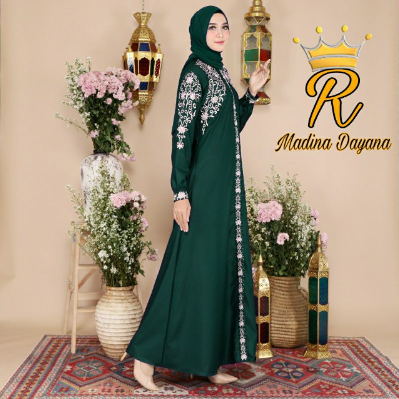 A line dress// GAMIS MADINA DAYANA// GAMIS BORDIR PREMIUM