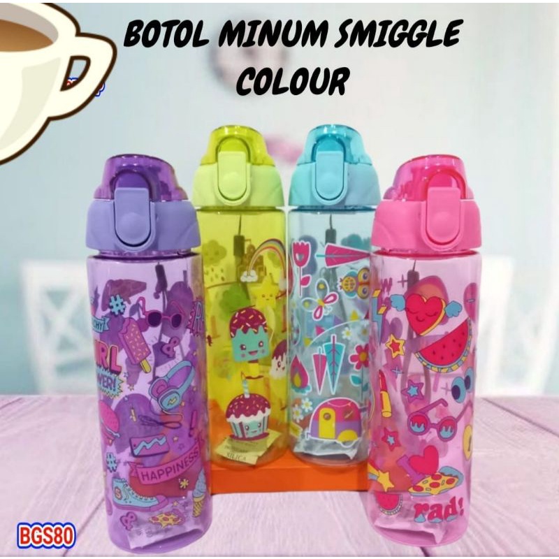  BOTOL MINUM SMIGGLE WARNA - BOTOL MINUM MOTIF LUCU