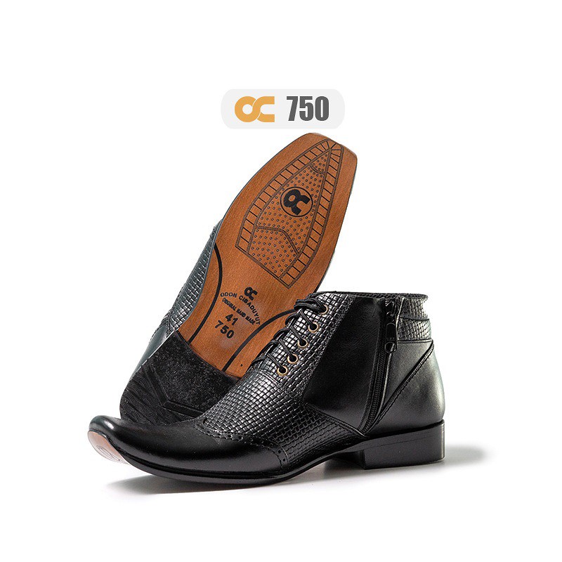 SEPATU KULIT PRIA  ODON CIBADUYUT OC-750 HITAM TALI MODEL OXPORD KEKINIAN