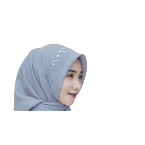 KERUDUNG SEGI EMPAT BELLA SQUARE PAYET/ JILBAB PAYET BELLA SQUARE BAHAN POLLYCOTTON/ HIJAB PAYET-SILVER