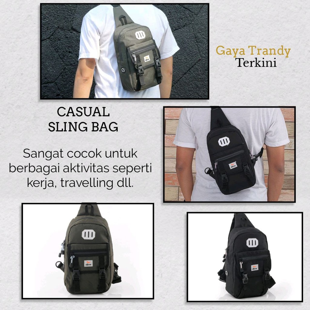 Daypack Tas Selempang Ransel Army Hitam Kecil Crossbody Pria Multifungsi Murah Keren