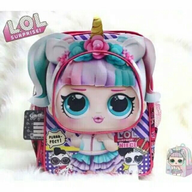 New Tas Ransel Anak Perempuan L.O.L SURPRISE 3D /tas backpack motiif gambar 3D /tas ransel paud