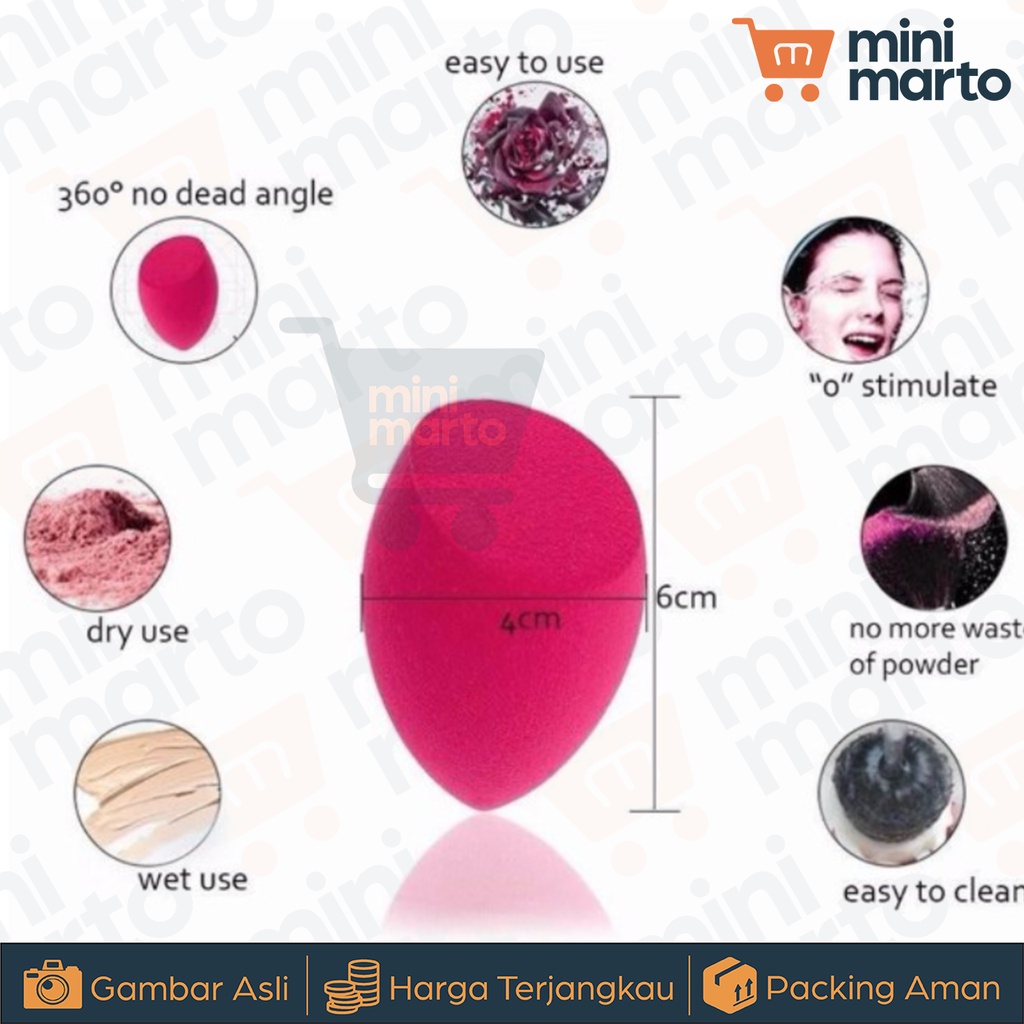 Sponge Make Up Blender Colourfull Unik Blended Blending Puff Sponge Beauty Kosmetik Blender Beauty Sponge Busa Make Up Foundation - Minimarto