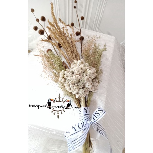 Bouquet Bunga Rustic BJM/Bouquet Bunga Kering/ Bouquet Wisuda /Bouquet Wedding/Prewedding/Kado,dll