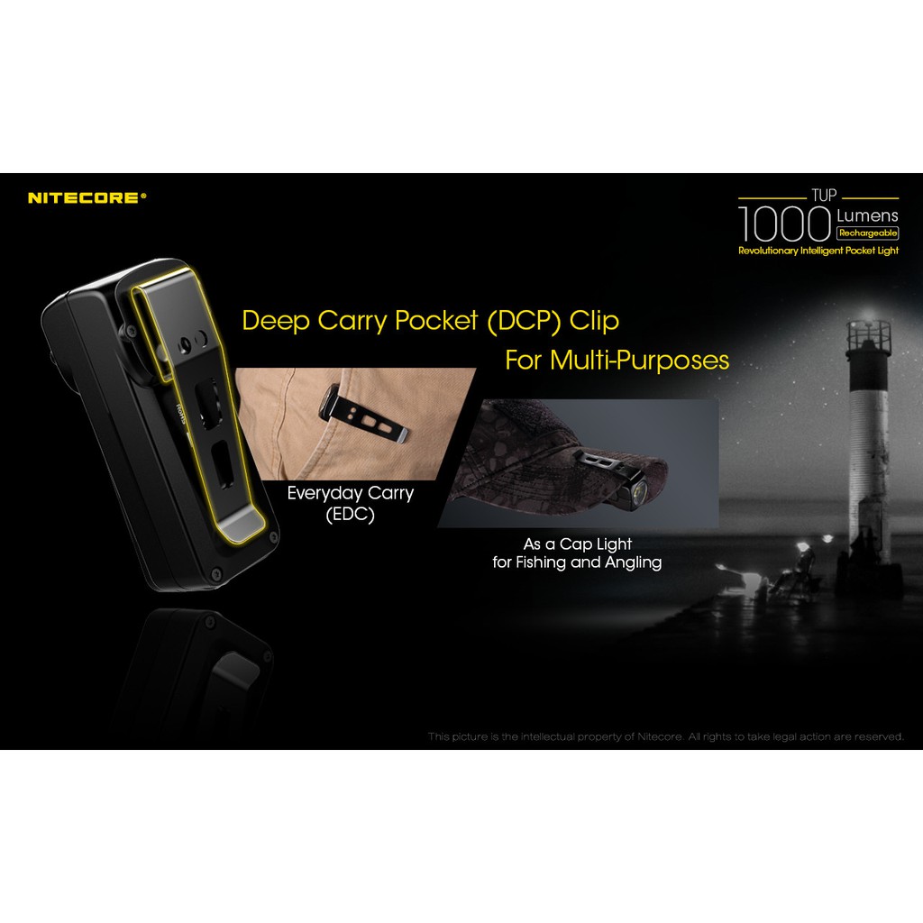 NITECORE Tup USB Rechargeable 1000 Lumen Bentuk Gantungan Kunci