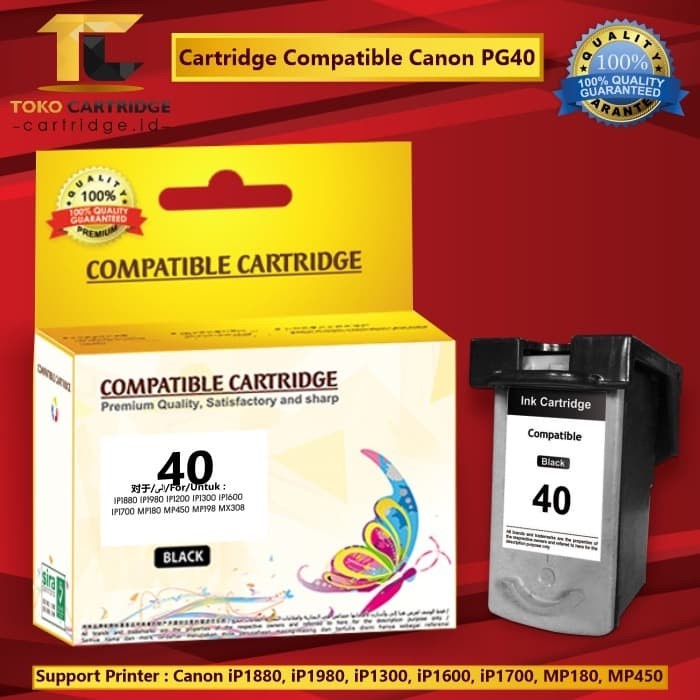 Cartridge Canon PG40 PG 40 PG-40 Black Catridge 40 IP1880 IP1980 mp198 Berkualitas
