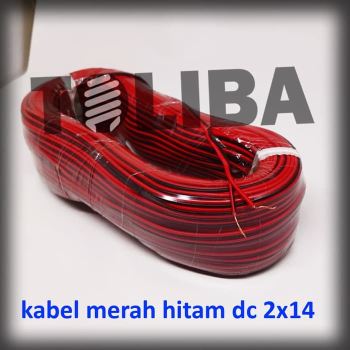 kabel serabut merah hitam isi 2 ( 2 x 0,14mm ) kabel arus dc meter