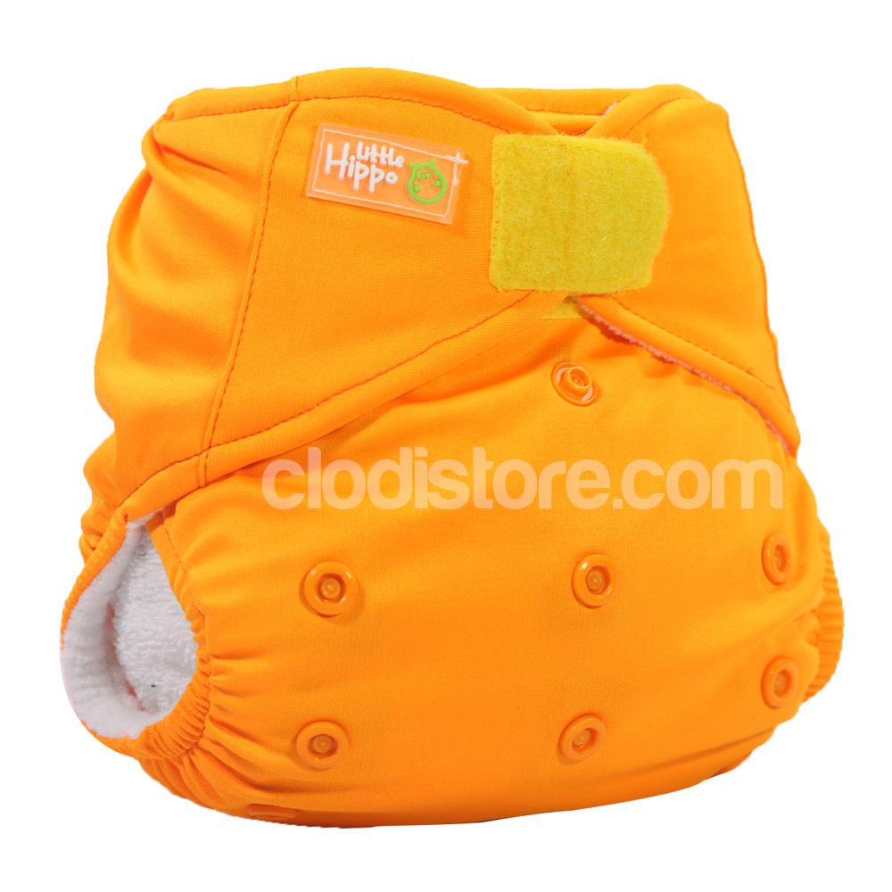 Clodi Popok Kain Bayi Little Hippo Easyfit Orange  Tipe Perekat Cloth Diaper Ningrat Klodiz Minikiniz Babyland Little Hippo GG Easyfit