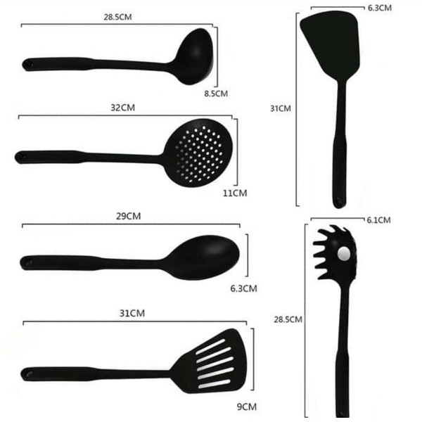 Spatula Set Warna 6Pcs / Spatula Sutil Set Tahan Panas  / Spatula Nylon Set Sodet Warna