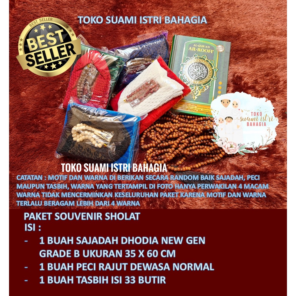 Paket Bingkisan Souvenir Sajadah Shalat Toko Suami Istri Bahagia Murah Tahlilan Tasyakuran