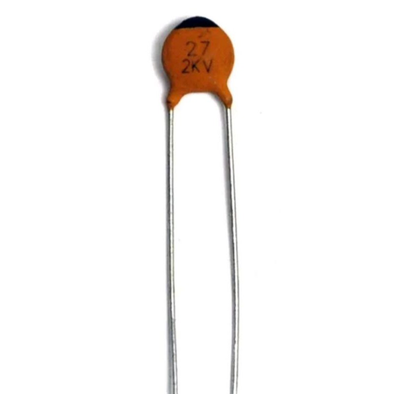 Disc Ceramic Capacitor 27pF 2KV K ±10% NPO NP0 pitch=5mm RoHS Taiwan