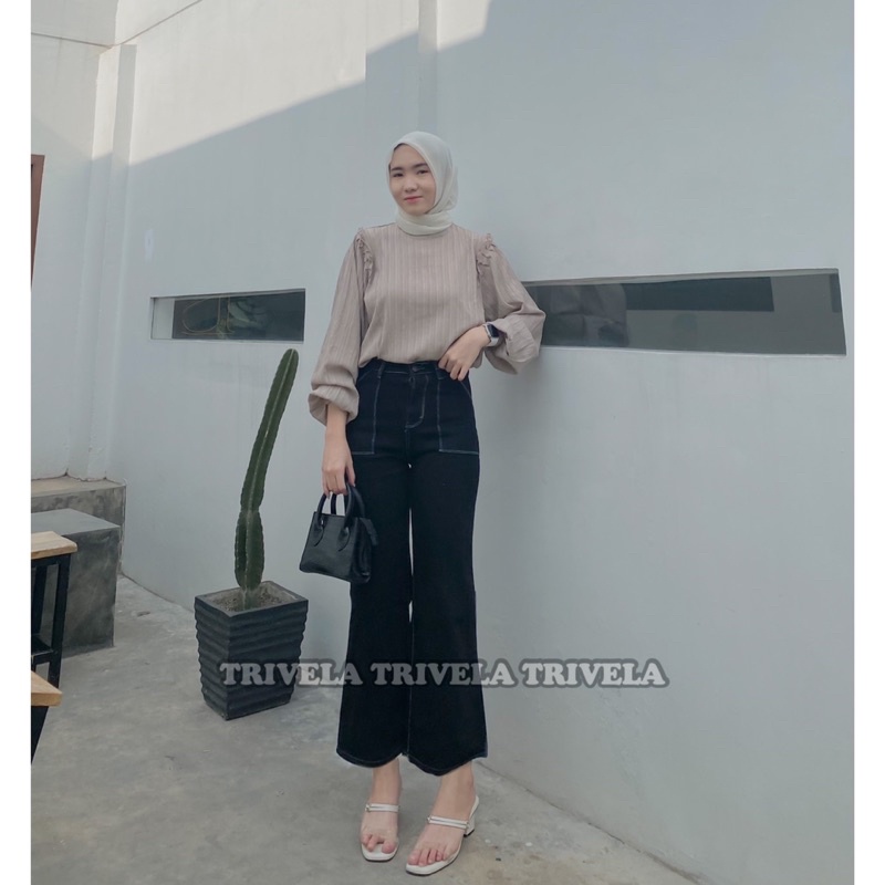 Kulot Jeans Kantong Tempel Alice Wanita