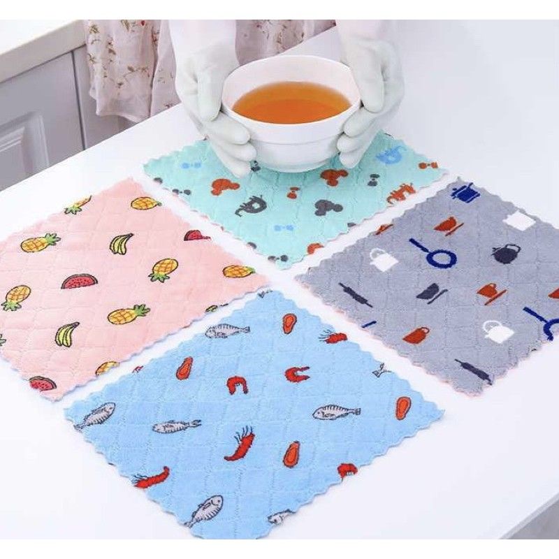 Lap Dapur Anti Minyak Microfiber Kain Lap Lap Piring