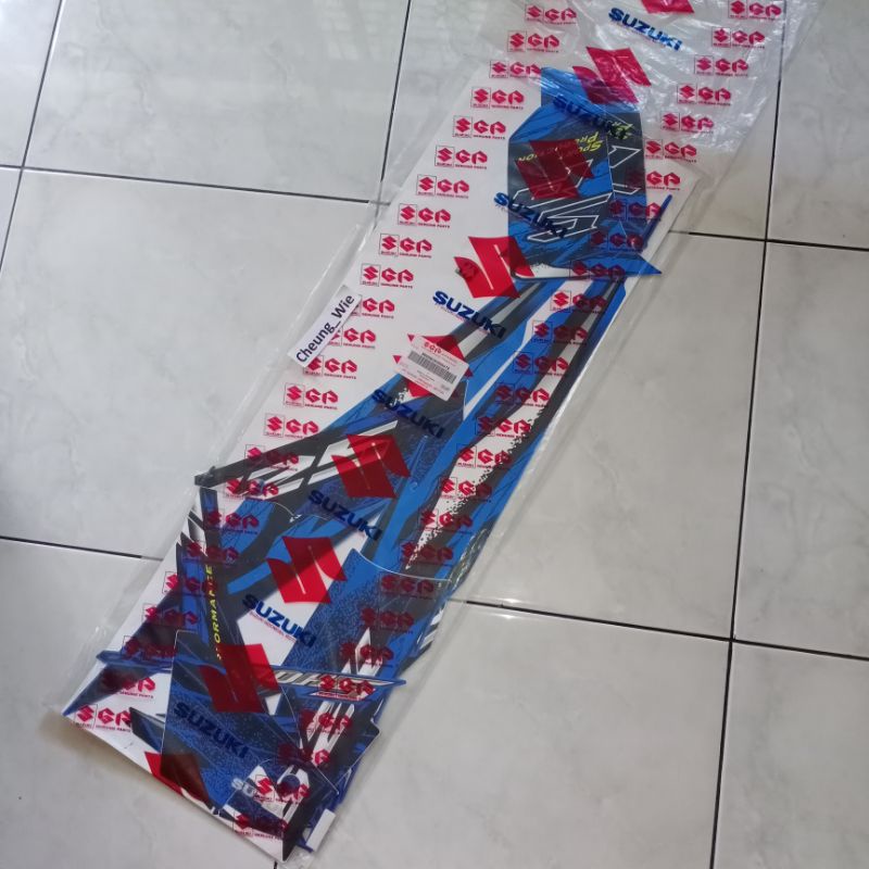 Lis body stiker Striping Suzuki New shogun FL125 SP biru hitam 2008 ori sgp