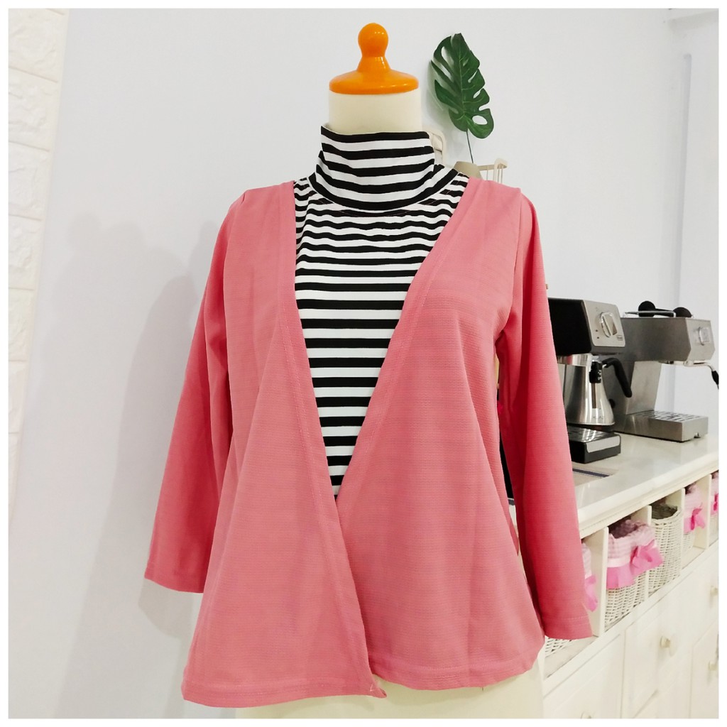 BLOUSE ROMPI INNER SALUR LEHER TINGGI | Shopee Indonesia