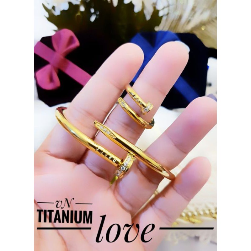 Titanium Gelang Paku dan Cincin 5453S