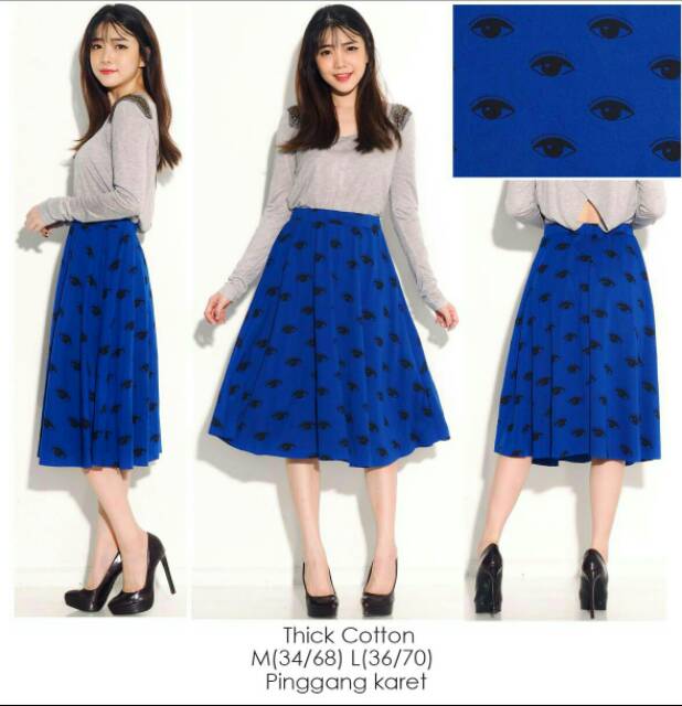 KENZO FLARE SKIRT ROK MIDI PAKAIAN BRANDED WANITA MURAH KNZ
