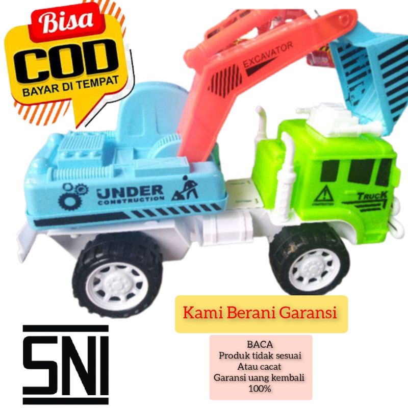 Mainan truk konstruksi bego excavator mobil keruk besar