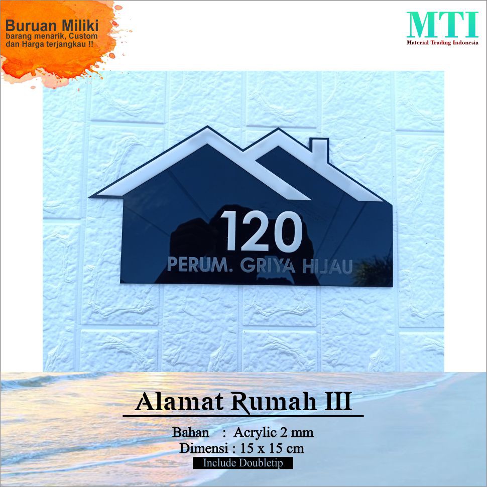 

Plakat Alamat rumah 3 bahan Acrylic 2 mm