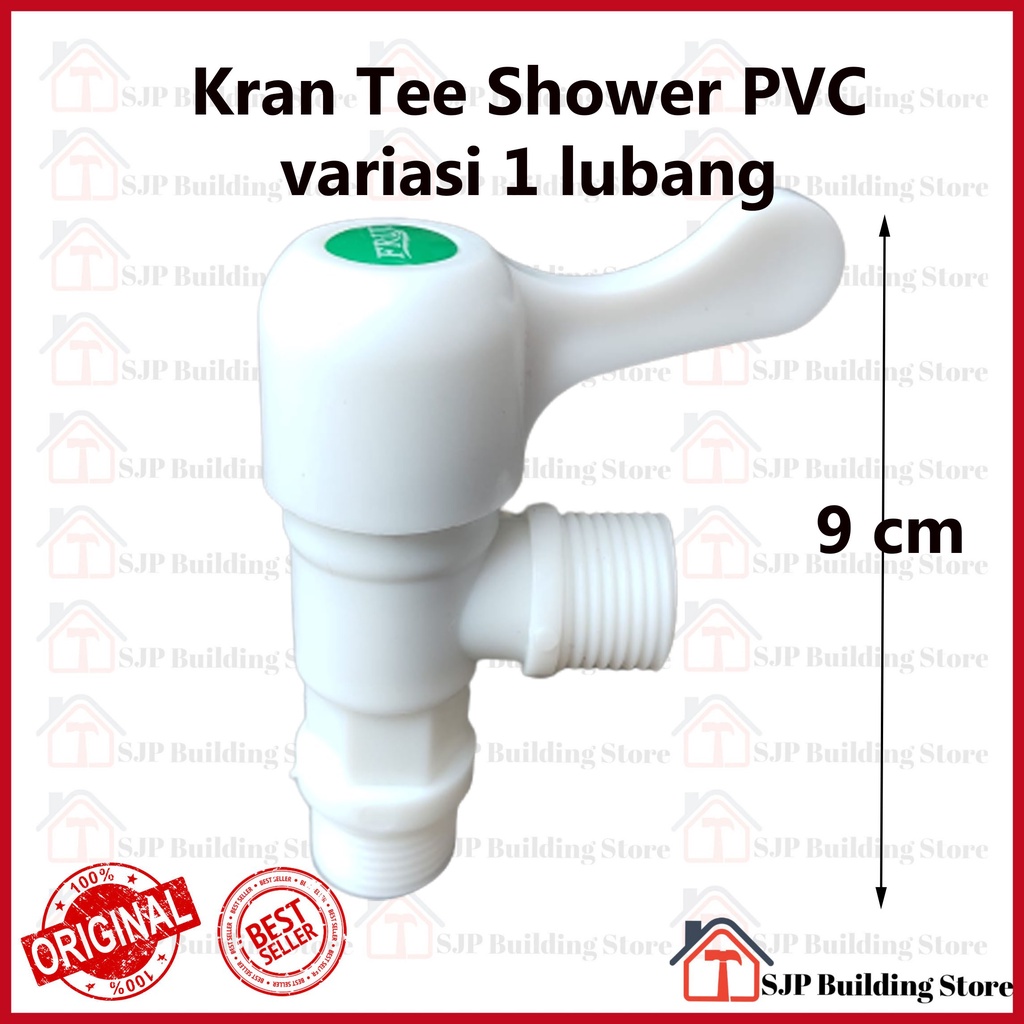 Stop Kran Kloset 2 Cabang Double PVC Jet Shower Keran Bidet T Model Tee TERMURAH 1 DAN 2 LUBANG