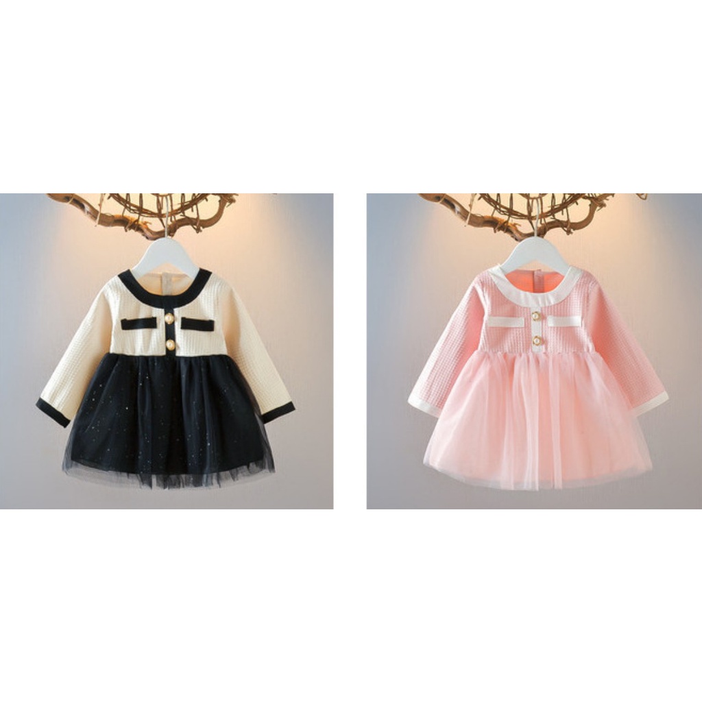 Dress anak IMPORT fashion baby korean style import anak perempuan DRESS TUTU ROK BLING 2 MUTIARA