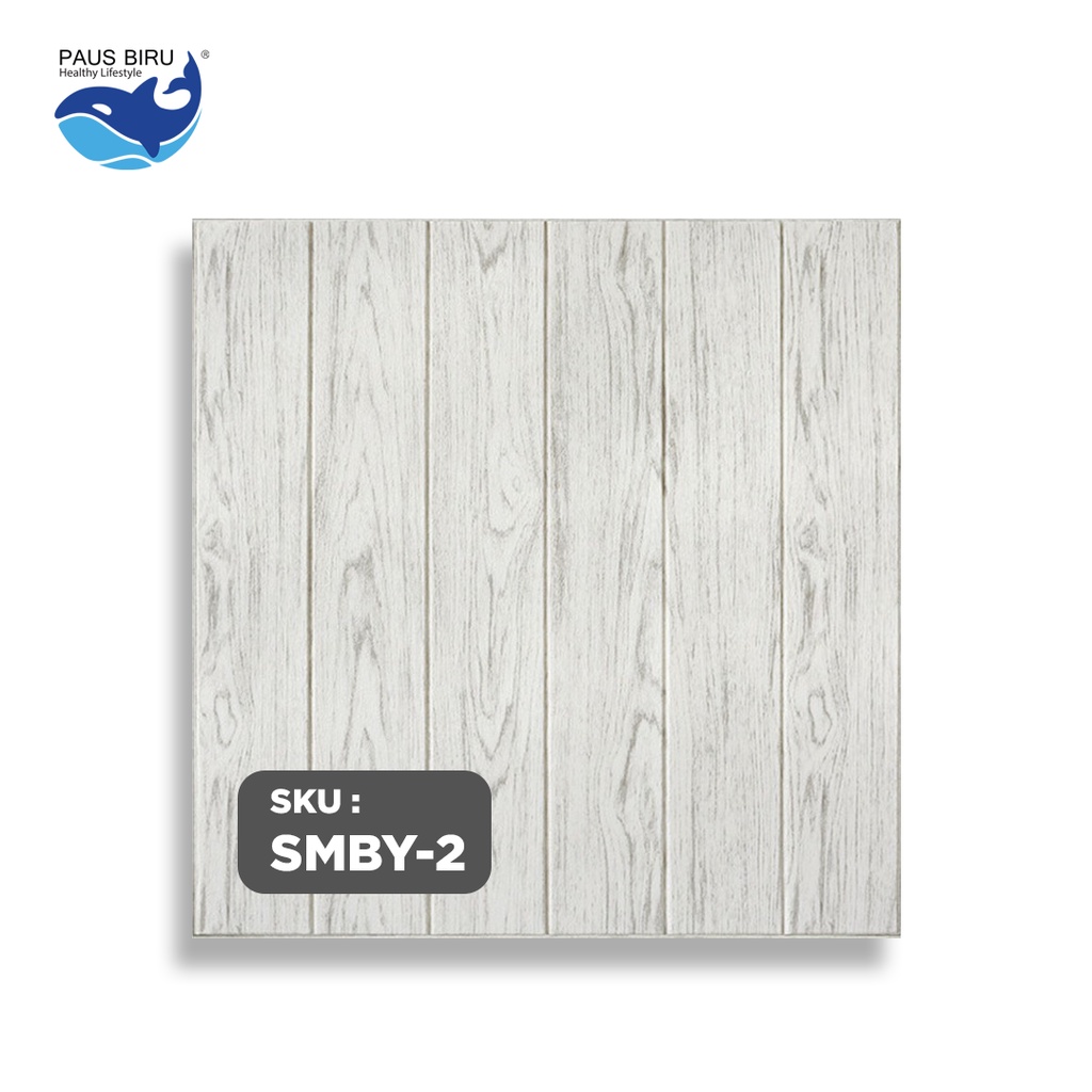 Paus Biru - Wallpaper dinding 3d motif kayu wood foam 70x70cm / wallfoam motif kayu-KAYU 3mm SMBY-2