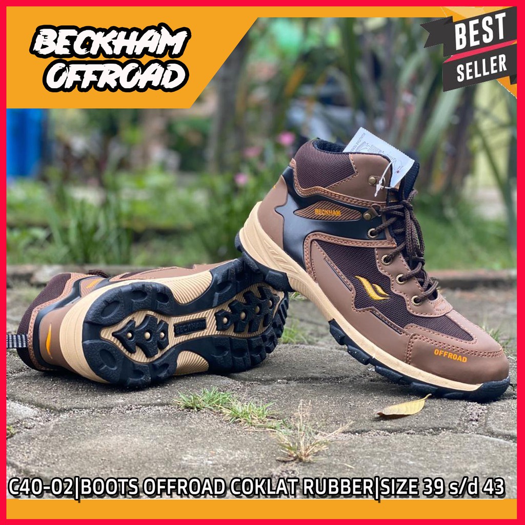 SEPATU OUTDOOR OFFROAD BECKHAM COKLAT NYAMAN TERLARIS