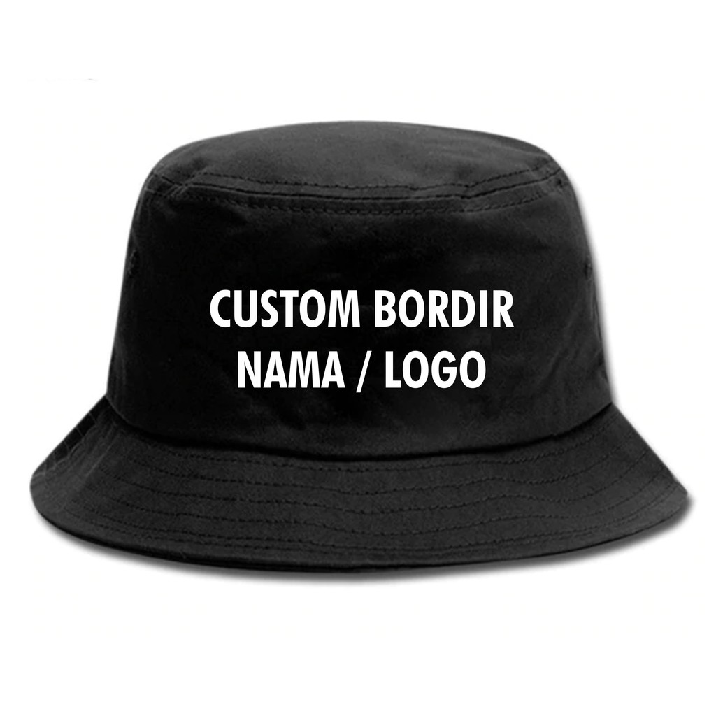 Topi Bucket Hat Dewasa Custom Nama Bordir Logo Perusahaan ...