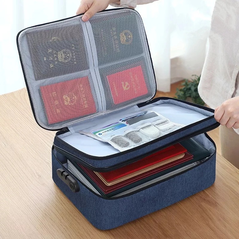 Tas Travel Dokumen Bag lengkap kunci Lock/ Storage bag document dengan 3 Digit Password