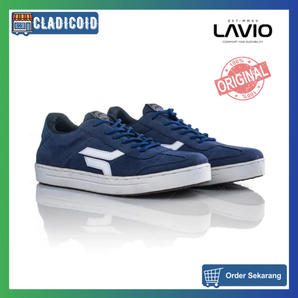 Sepatu Sneakers Casual Pria Original Premium Warna Hitam Biru Coklat Mocca Lavio Chaplin Outdoor