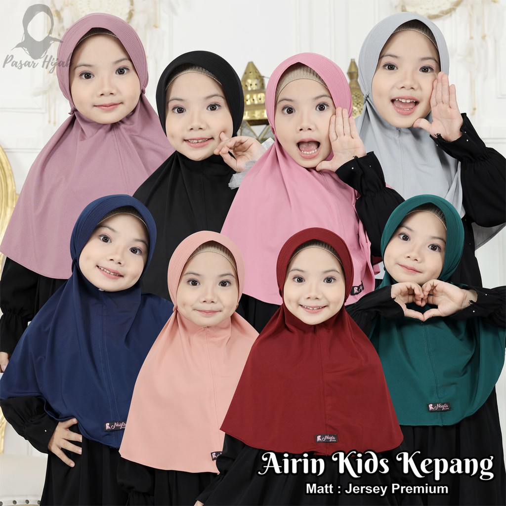 Kerudung Anak Tali Kepang AIRIN KIDS KEPANG Jilbab Anak Instan Jersey Premium Terbaru Pasar Hija'b