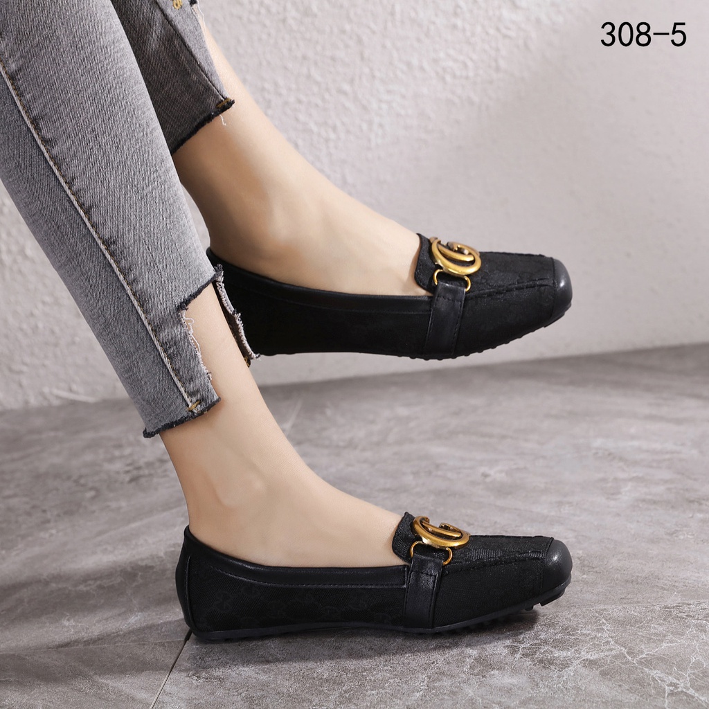 GC GG Marmont Canvas Flat Shoes #308-5