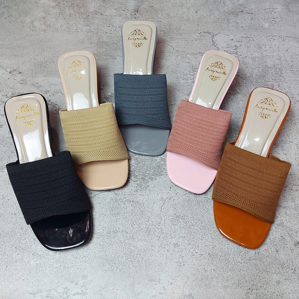 Sandal Hak Tahu Wanita Rajut Import JL01