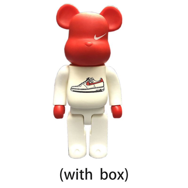 【New!!!】28cm Bearbrick 400% Action Figure Peko Iron Man Violent Bear Building Block Trendy