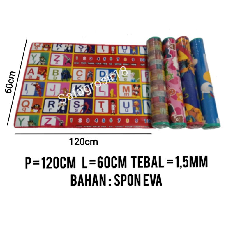 PROMO Tikar Spon Kecil Karakter Ukuran 70x100/ Ukuran Sajadah / Tikar Piknik/ Karpet Plastik