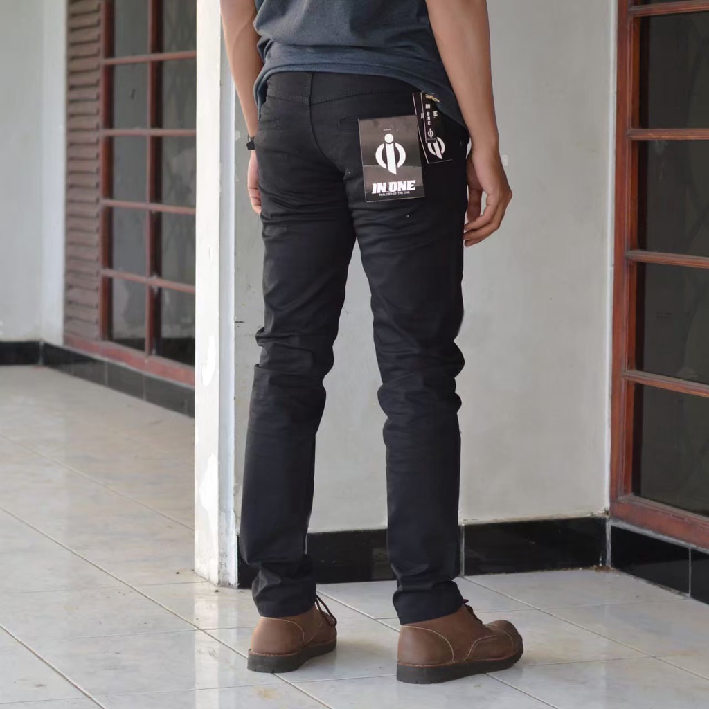 CHINO IN ONE ORIGINAL Celana Chino Panjang Pria Celana Chino warna Hitam Seri Art INCP601