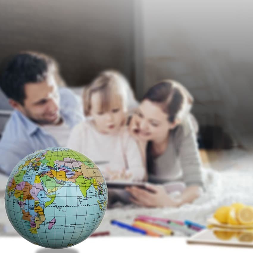 

HS Inflatable Globe World Earth Ocean Map Ball untuk Belajar Map Dunia