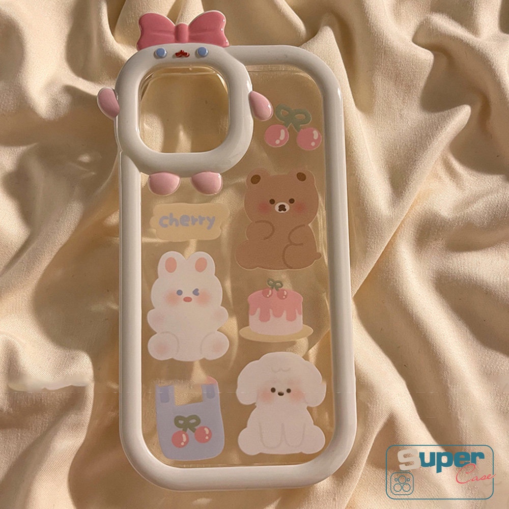 3d Bow Monster Lensa Kartun Cherry Bear Kelinci Soft Case Samsung A14 A32 A04 A12 A04E A23 A50s A30s A03 A52s A31 A13 A03s A53 A52 A53 A22 A51 M22 A21s A33 A73 A02s A04s A11 A71 M32