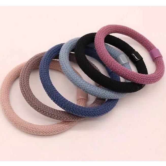 Ikat Rambut Korea Polos Tebal / Karet Rambut / Kuncir Rambut / Kunciran Rambut